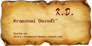 Krasznai Dezső névjegykártya